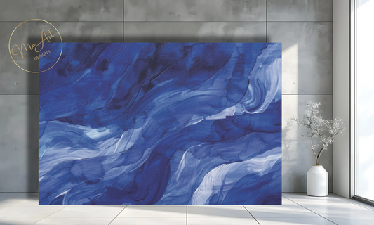 Currents of Blue Serenity – Abstract Canvas Art