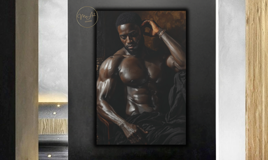 Midnight Strength – Sensual Black Man Wall Art / Canvas Print