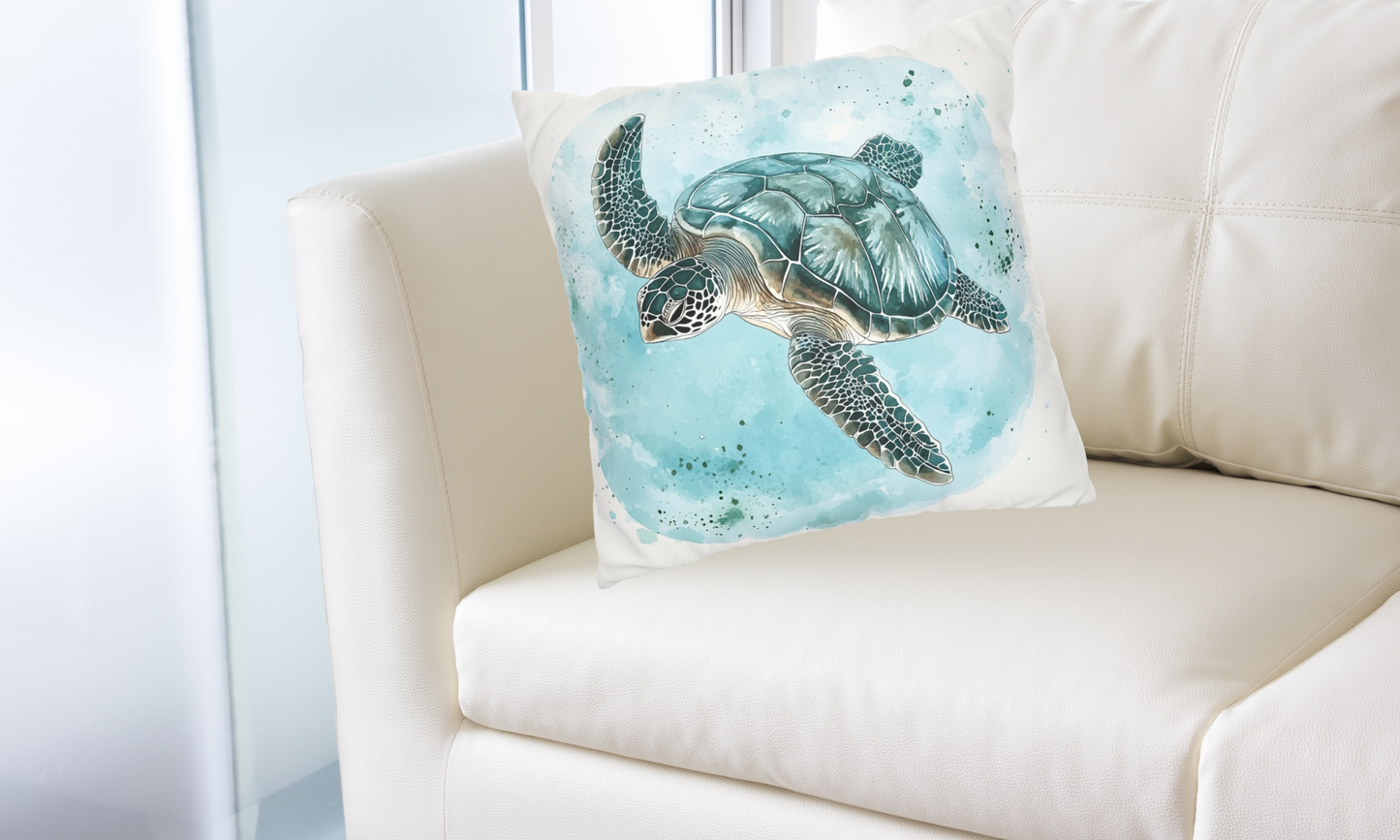 Sea Turtle Faux Suede Pillowcase