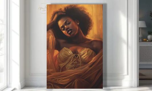 Golden Seduction – Black Woman Wall Art / Canvas Print