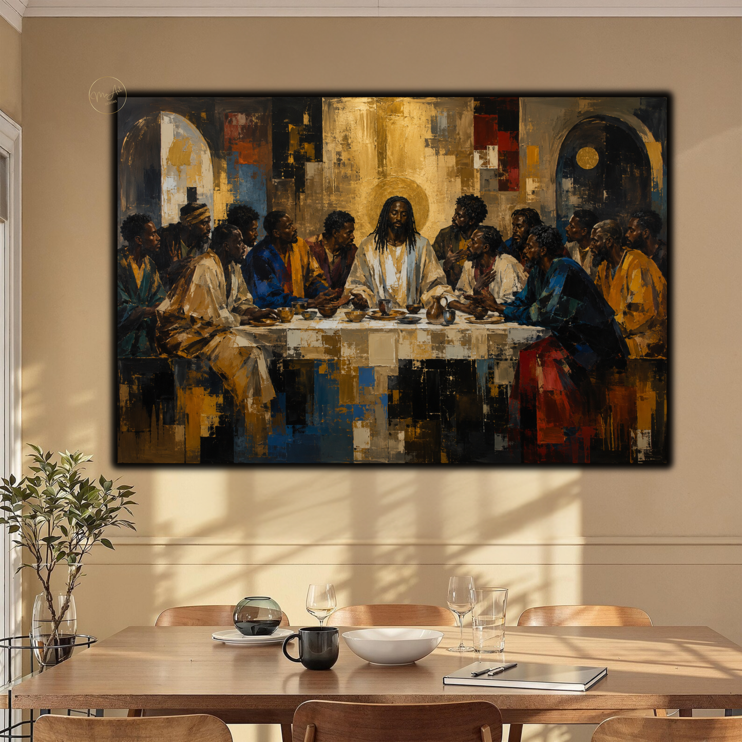 Black Jesus Wall Art - The Last Supper | Abstract Canvas Print