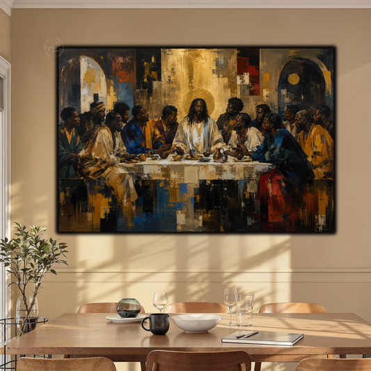Black Jesus Wall Art - The Last Supper | Abstract Canvas Print
