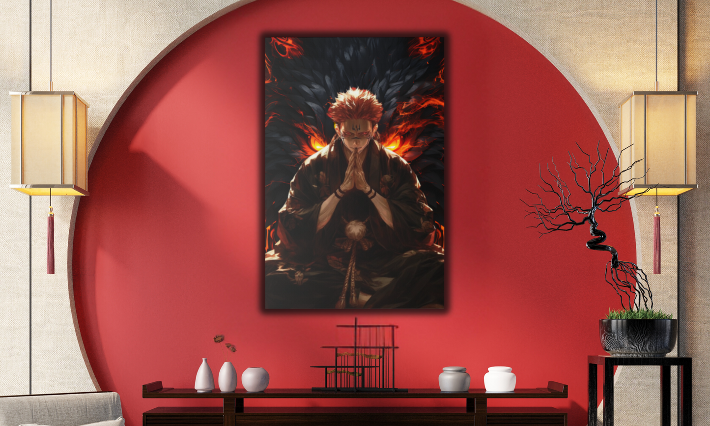 Anime Character with Wolf Spirit - Canvas Wall Art