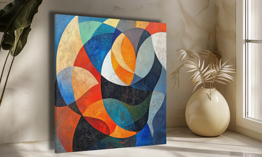 Colorful Geometric Abstract - Canvas Wall Art