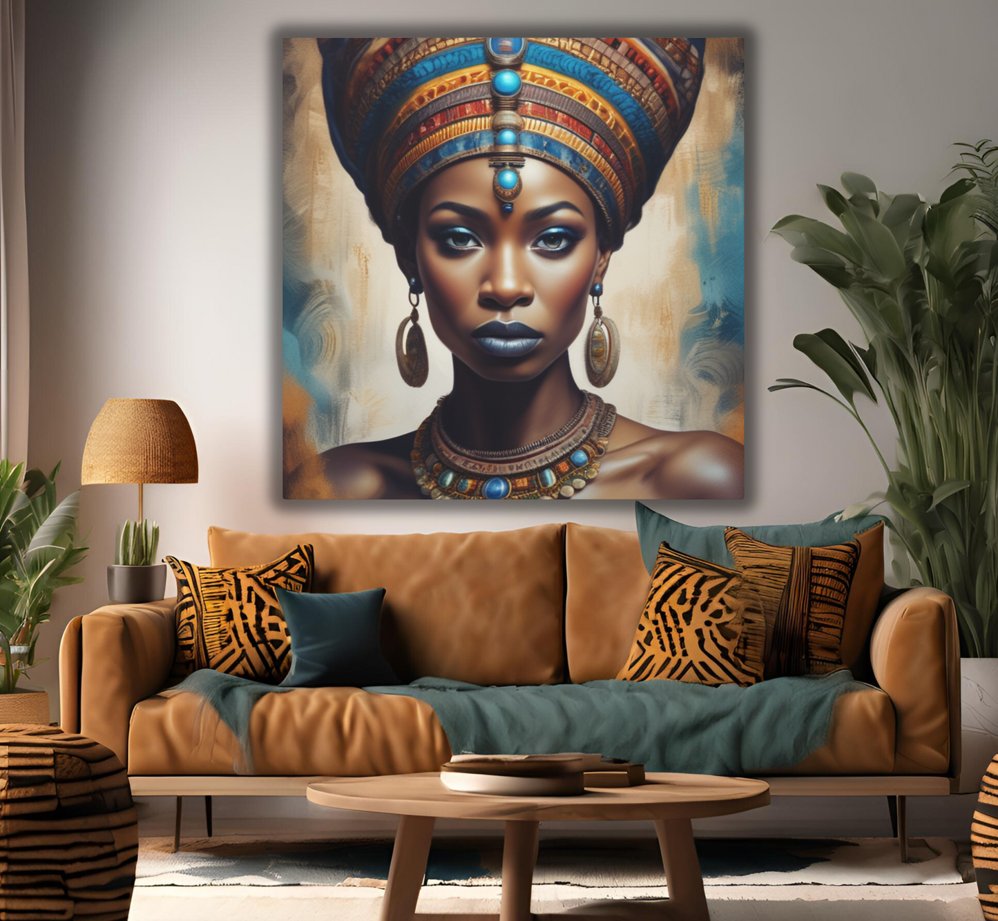 Beautiful African Woman with Hazel Eyes - Canvas Wall Art