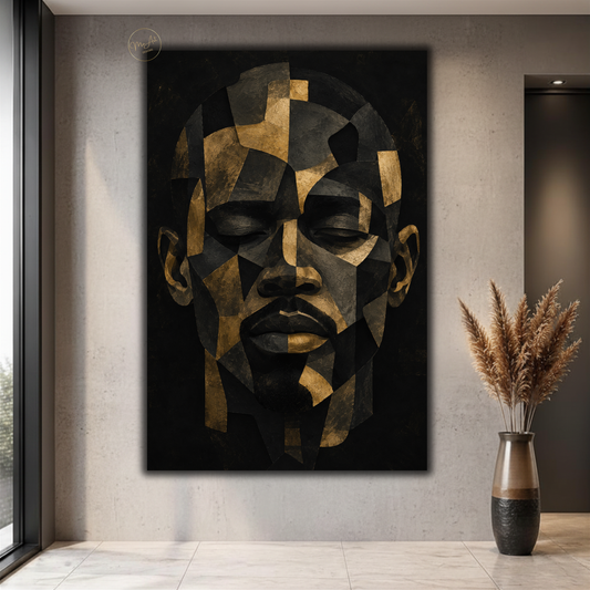 Black Man Wall Art – Pieces of a Man Abstract Afrocentric Canvas Print