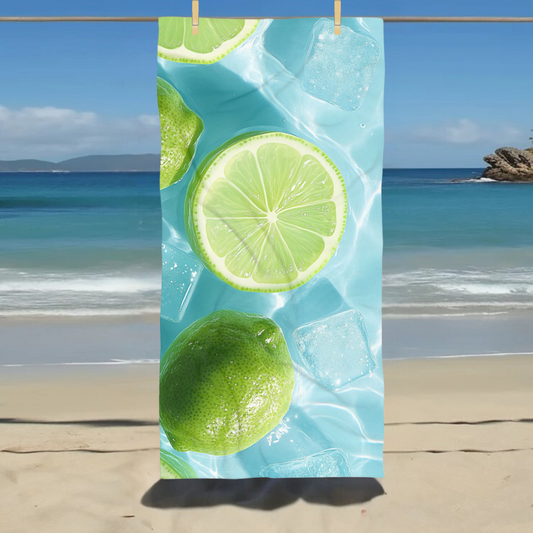 Limes, Ice and Water -  Beach Towel