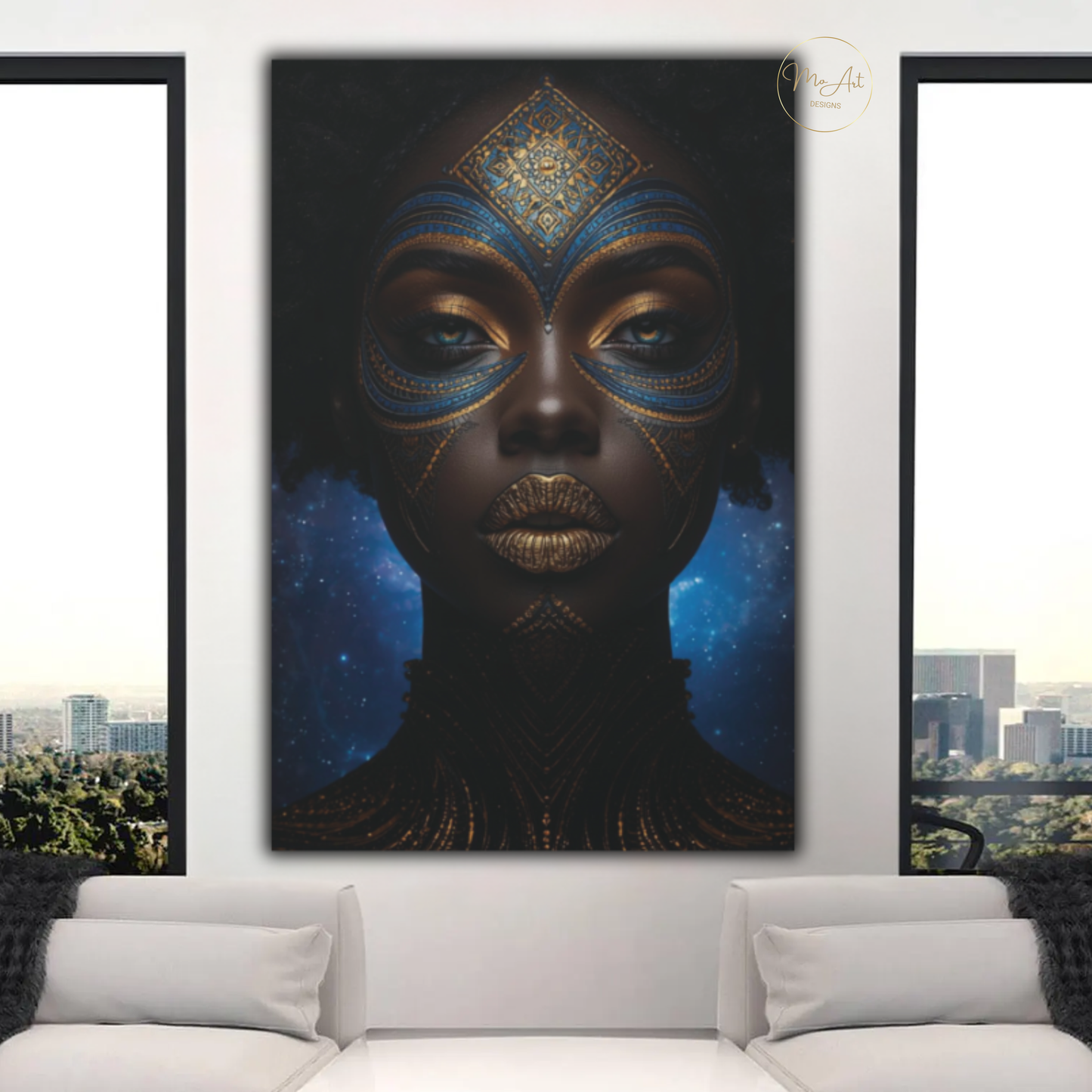 Black Woman Wall Art - Celestial Queen / Canvas Print