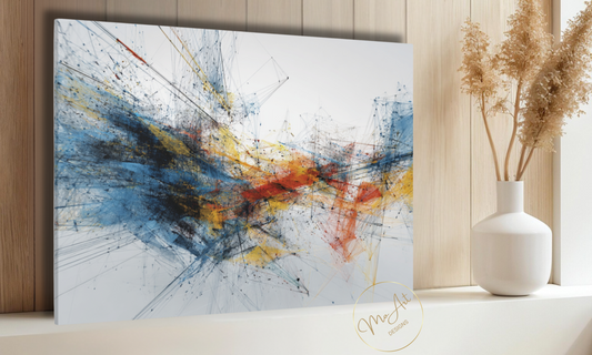 Abstract Multicolor Line Canvas Wall Art