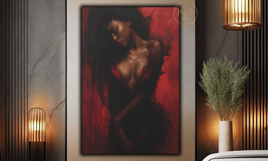 Crimson Seduction – Abstract Canvas Wall Art