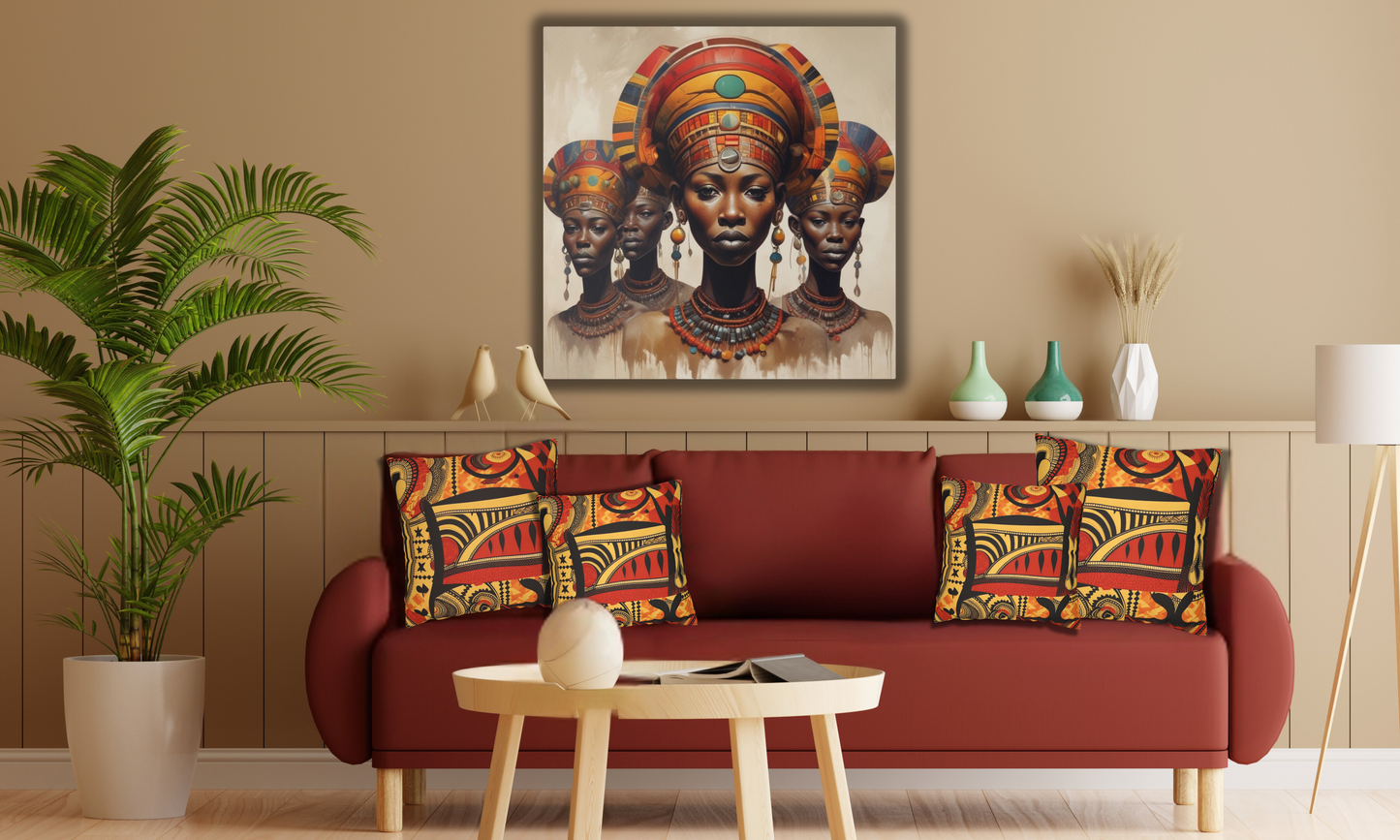 Decorative Abstract African Design Faux Suede Pillowcase