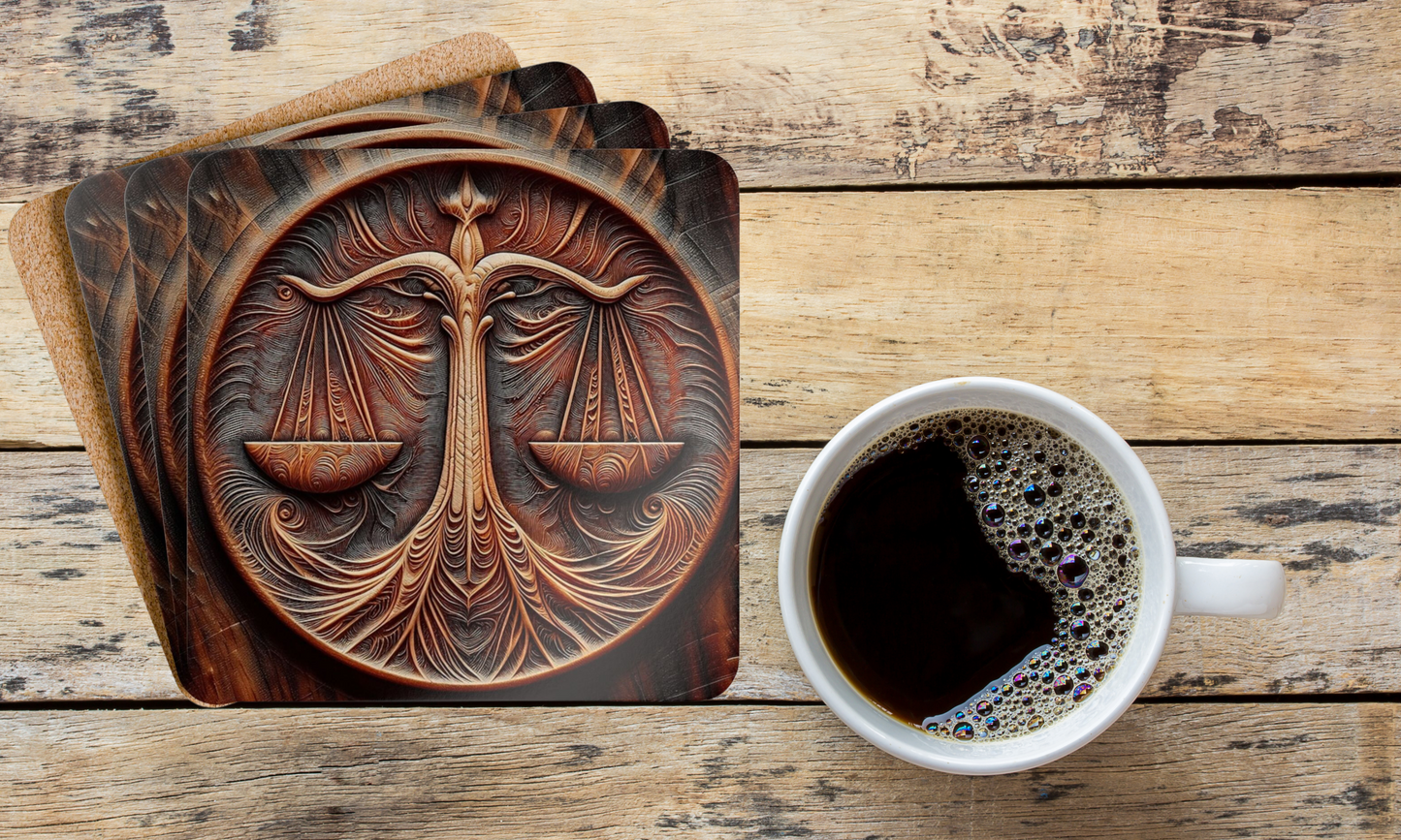 Libra Corkwood Coaster Set