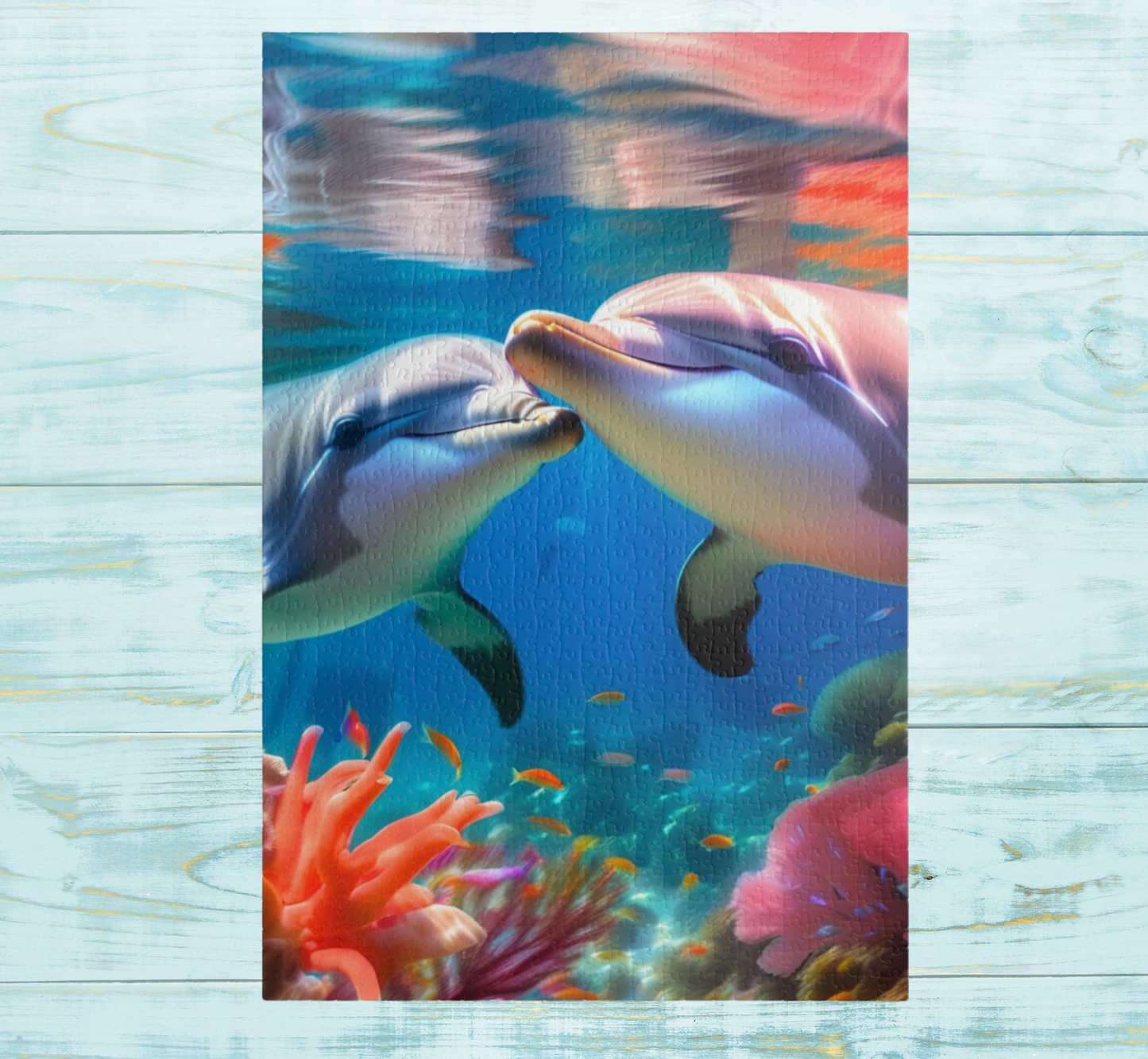 Playful Whispers: The Joy of Dolphin Love Jigsaw Puzzle