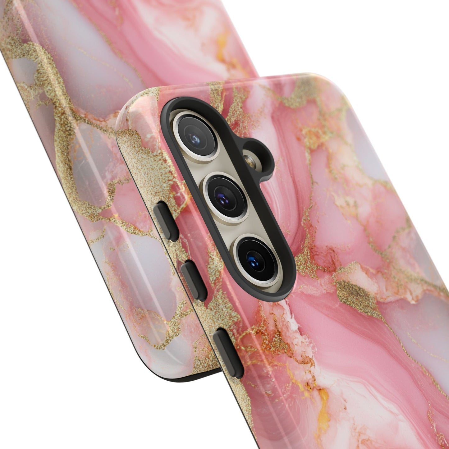 Pink and Gold Marbled Tough Phone Case, iPhone Case, Samsung Case