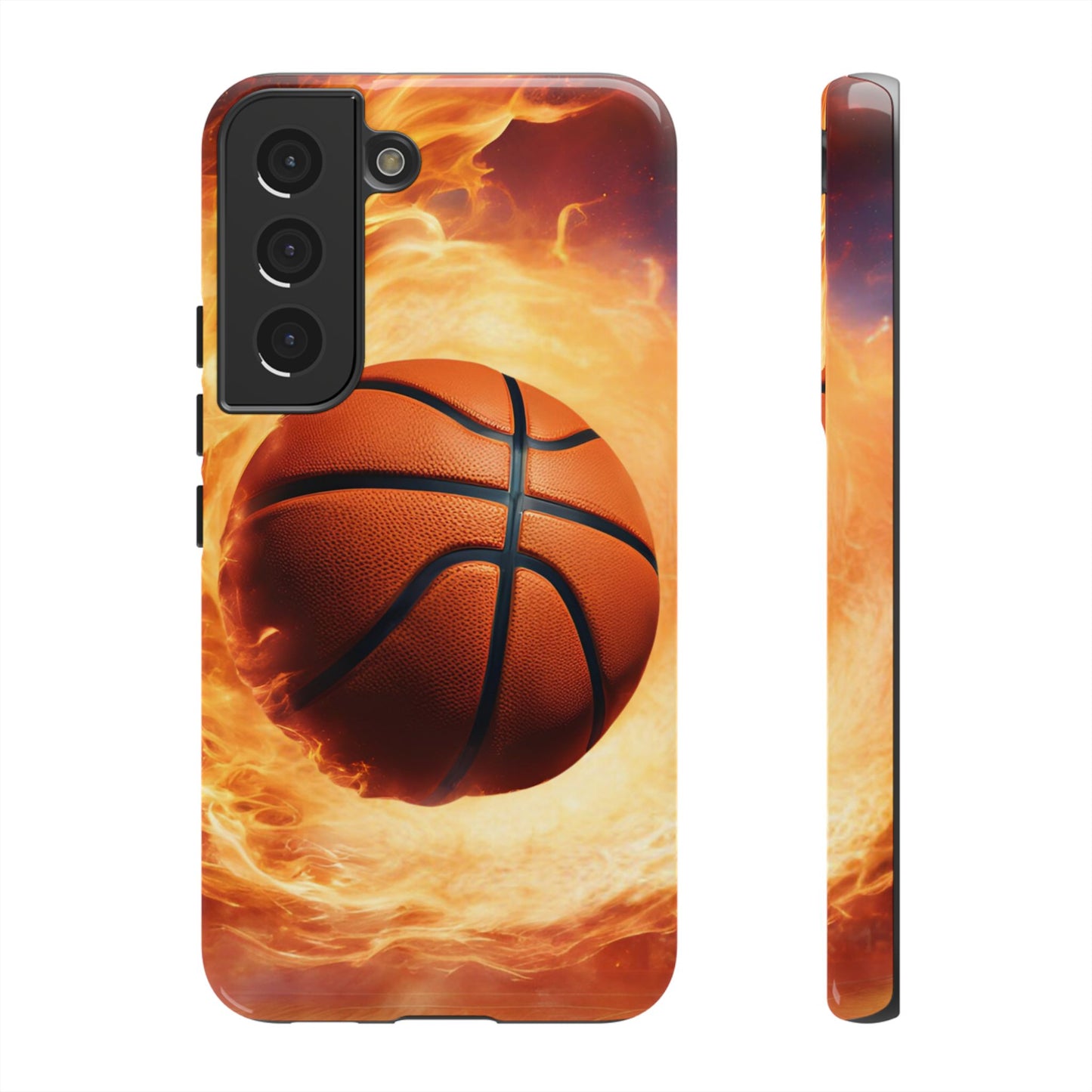 Basketball on Fire - Tough Phone Case for iPhone, Samsung, and Google Pixel for Ultimate Protection