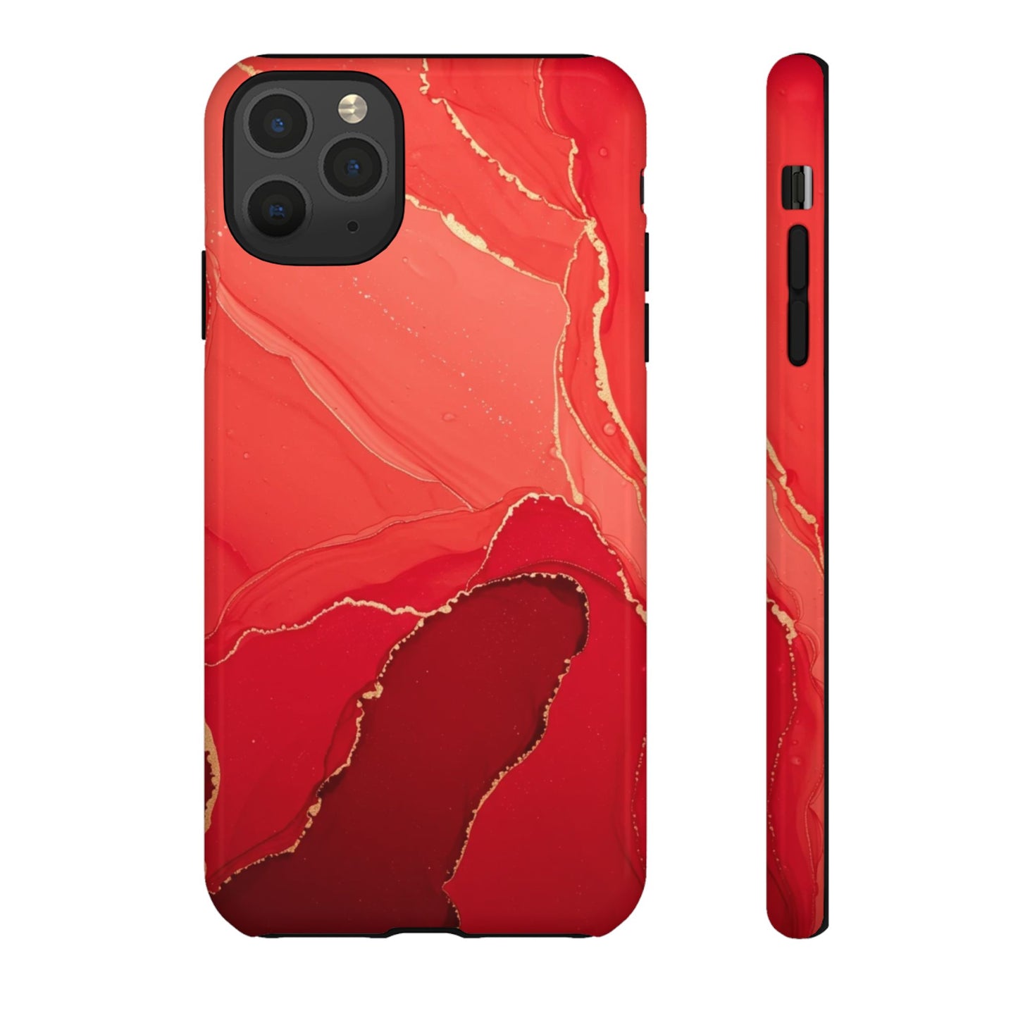 Red & Gold Marble Design - Tough Phone Case - iPhone or Samsung Phones