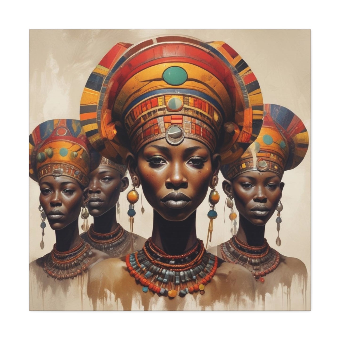 Beautiful African Tribal Women - Canvas Wall Art