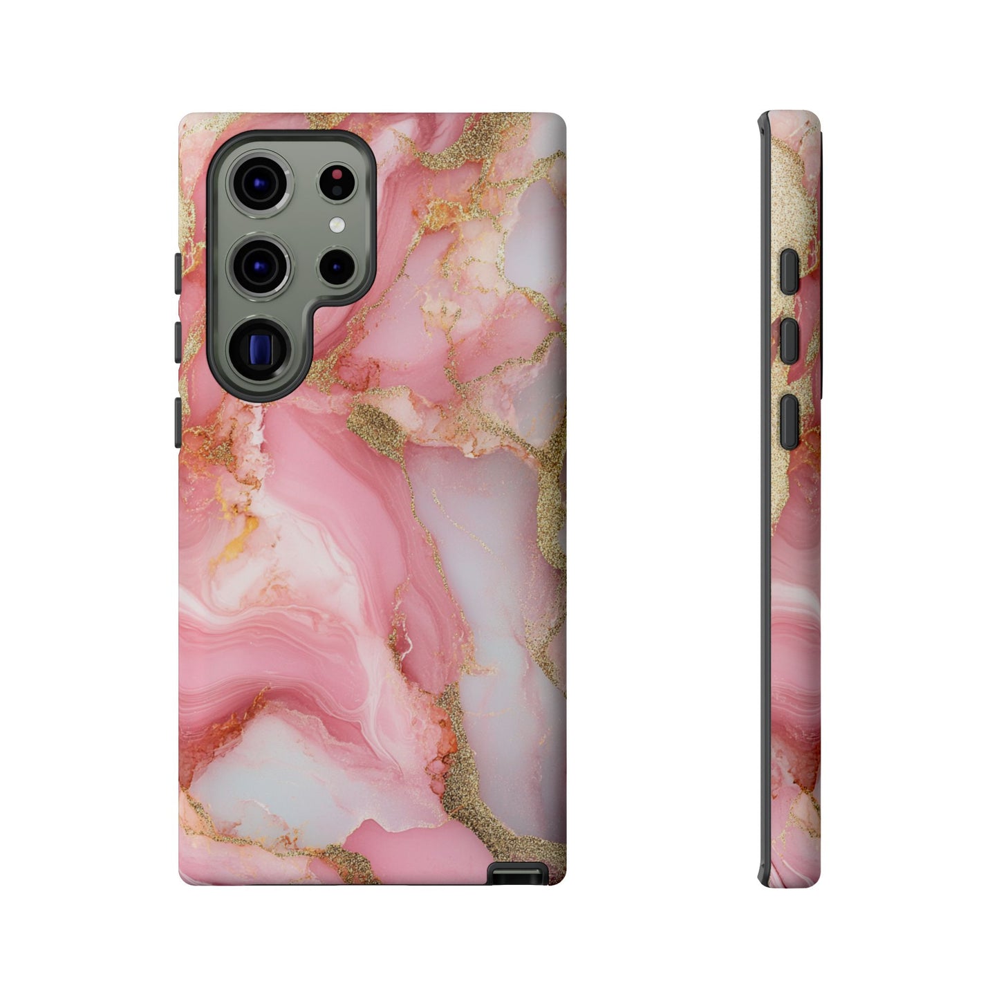 Pink and Gold Marbled Tough Phone Case, iPhone Case, Samsung Case