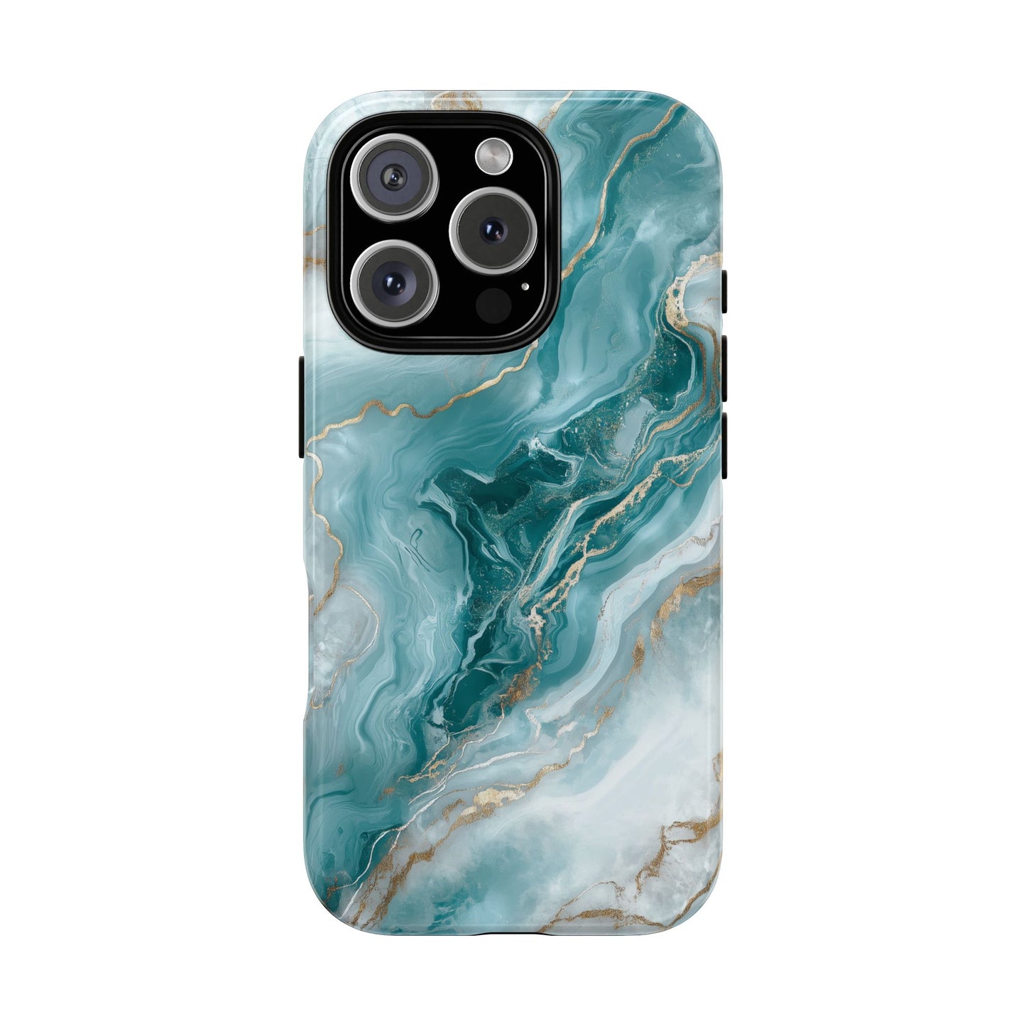 Stylish Turquoise Marbled Tough Phone Case for Ultimate Protection, iPhone or Samsung Phone Case