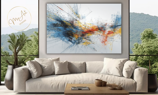 Abstract Multicolor Line Canvas Wall Art