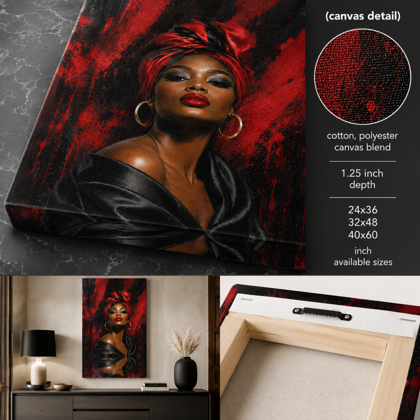 Black Woman Wall Art - Black Girl Magic Abstract Canvas Print