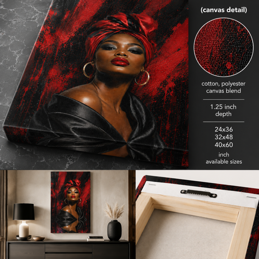Black Woman Wall Art - Black Girl Magic Abstract Canvas Print