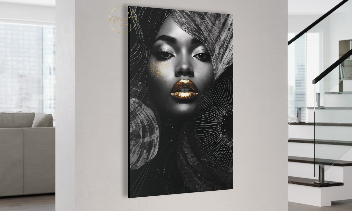 Black Opulence – Glamorous Black Woman Wall Art / Canvas Print