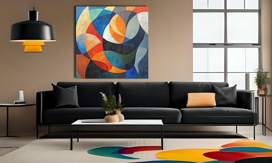 Colorful Geometric Abstract - Canvas Wall Art