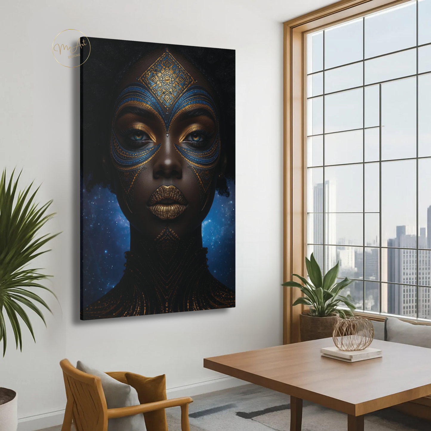 Black Woman Wall Art - Celestial Queen / Canvas Print