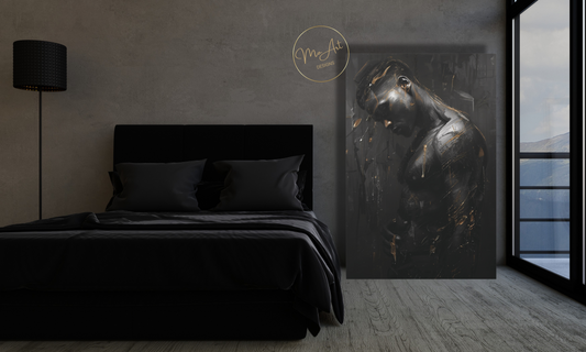 Sexy & Sensual Black Man - Canvas Wall Art