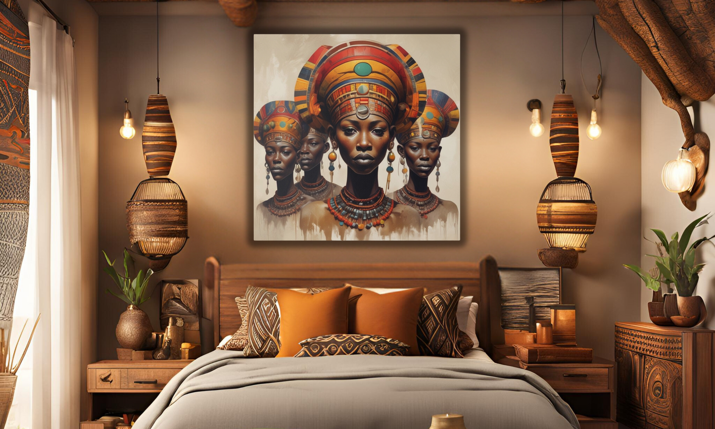 Beautiful African Tribal Women - Canvas Wall Art