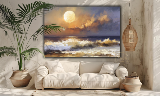 Moonlit Tides Canvas Wall Art