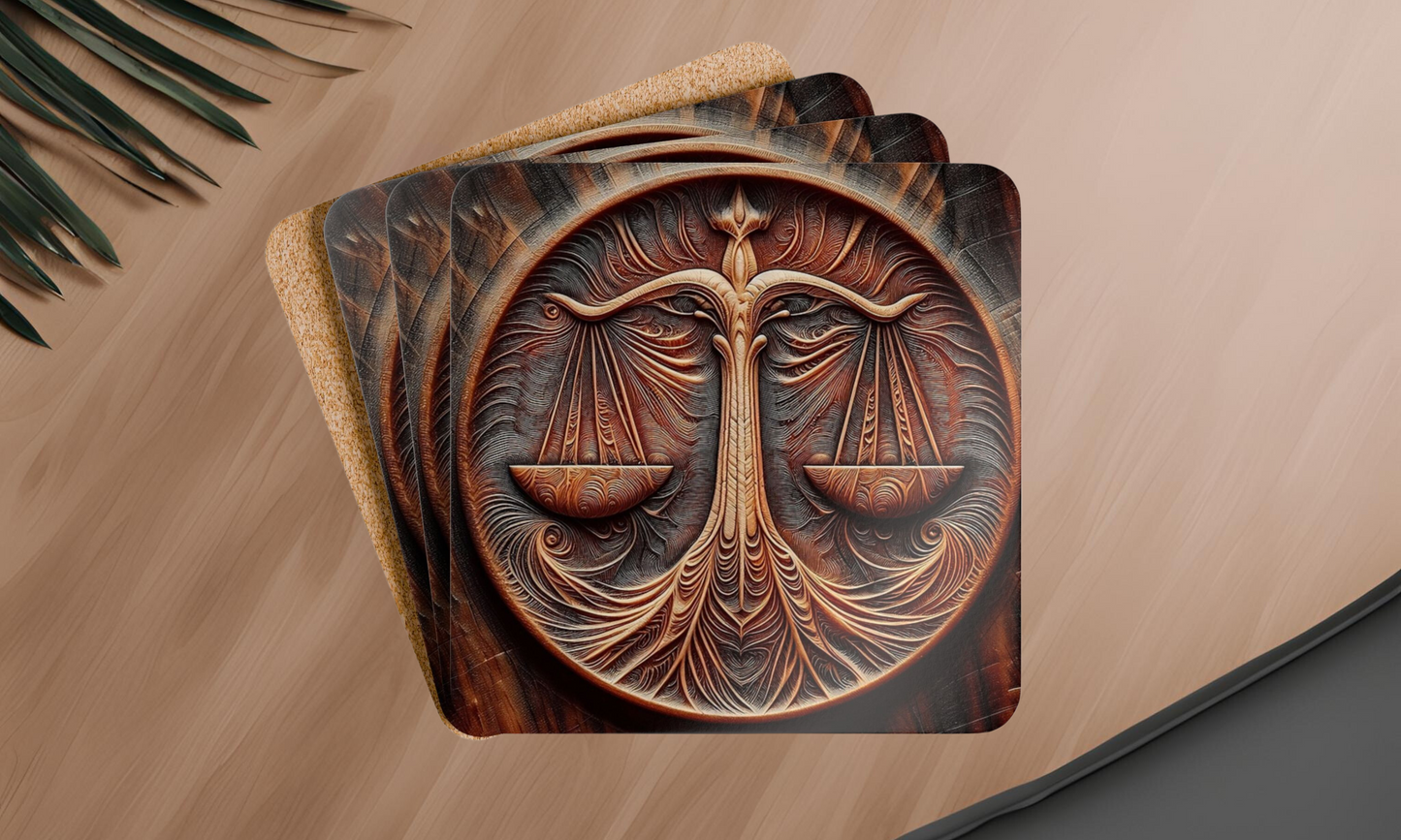 Libra Corkwood Coaster Set