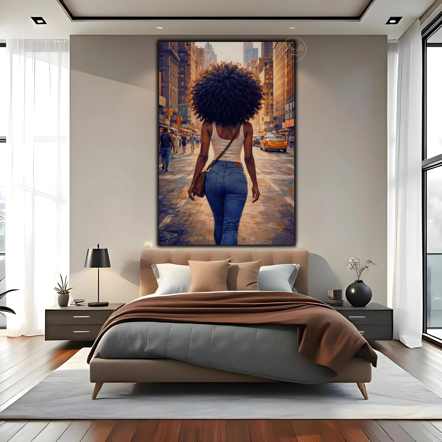 Black Woman Wall Art – Afrocentric Urban New York Street Canvas Print