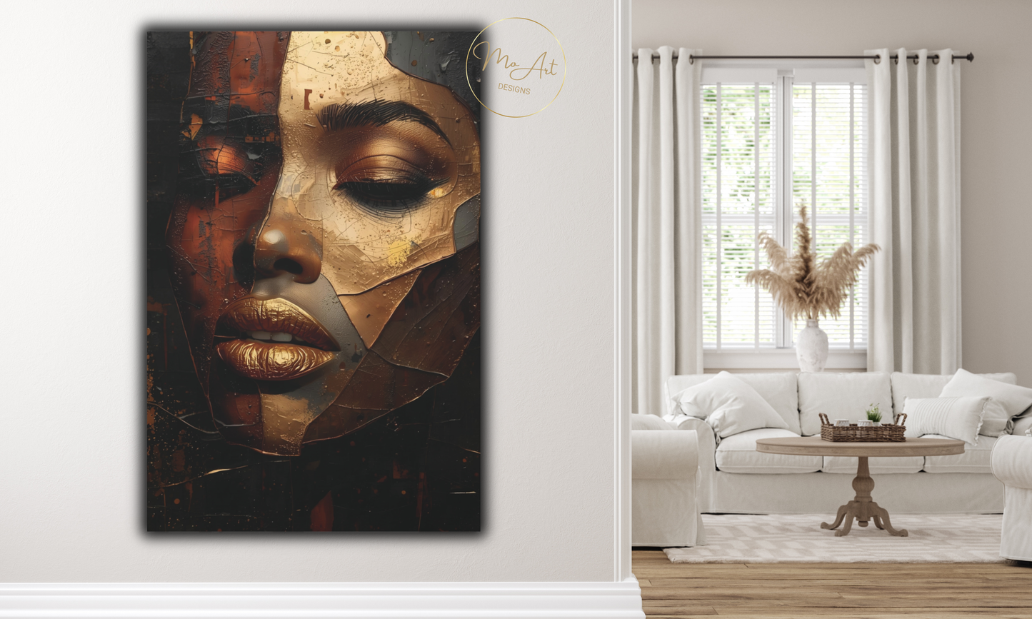 Golden Fragments – Abstract Canvas Wall Art