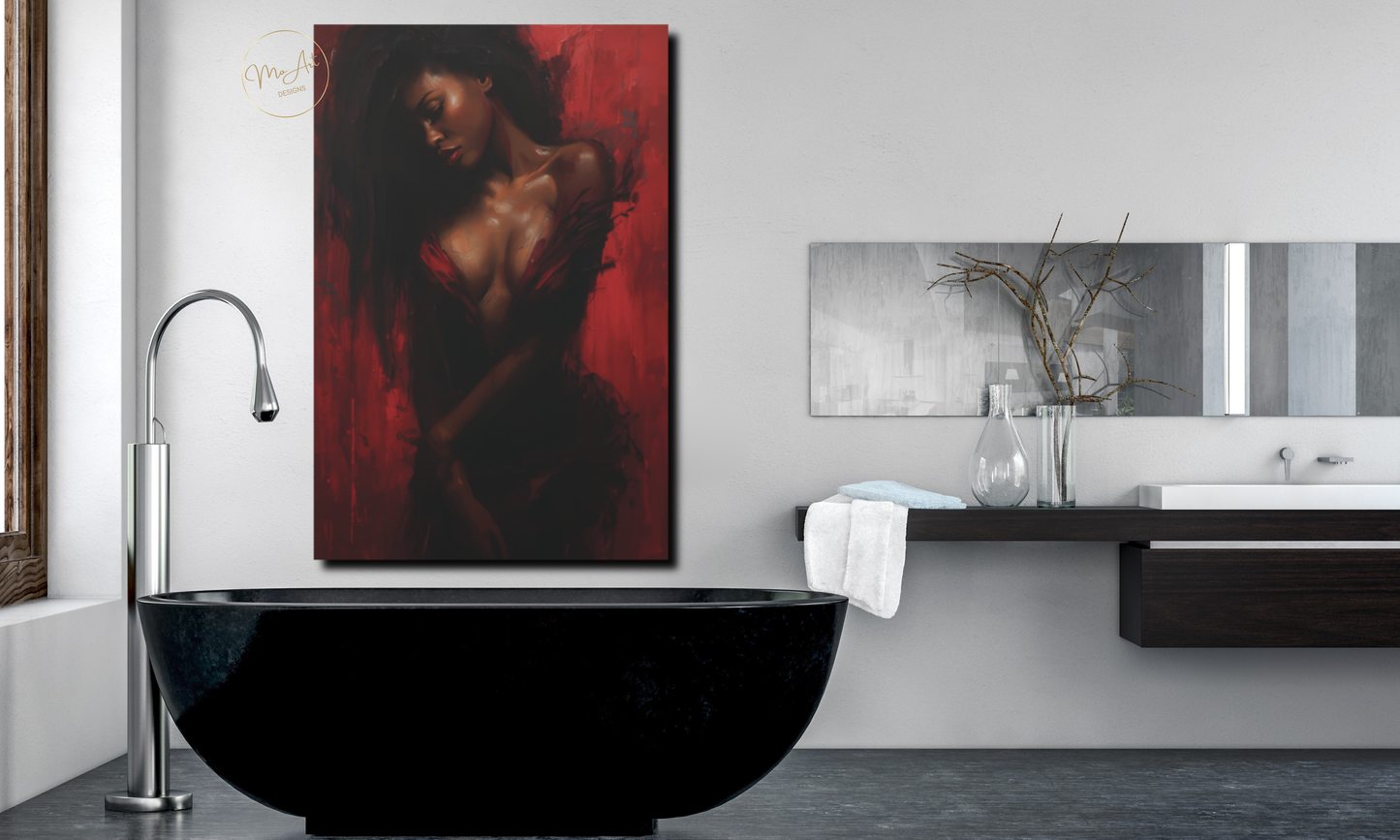Crimson Seduction – Abstract Canvas Wall Art