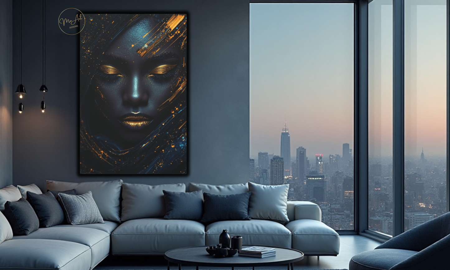 Black Woman Wall Art – Illustrious Black Woman / Canvas Print