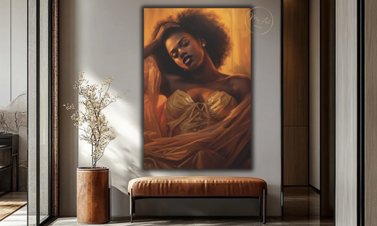 Golden Seduction – Black Woman Wall Art / Canvas Print