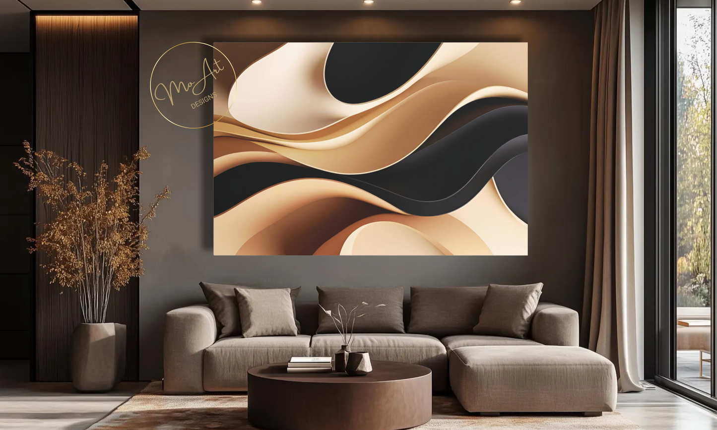 Neutral Abstract Canvas Wall Art