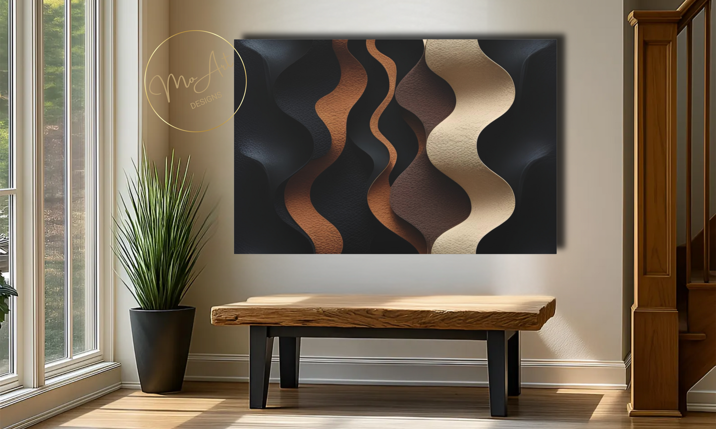 Abstract Black, Brown and Beige Canvas Wall Art