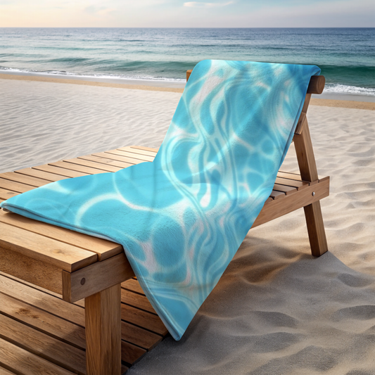 Swirling Crystal Blue Water - Beach Towel