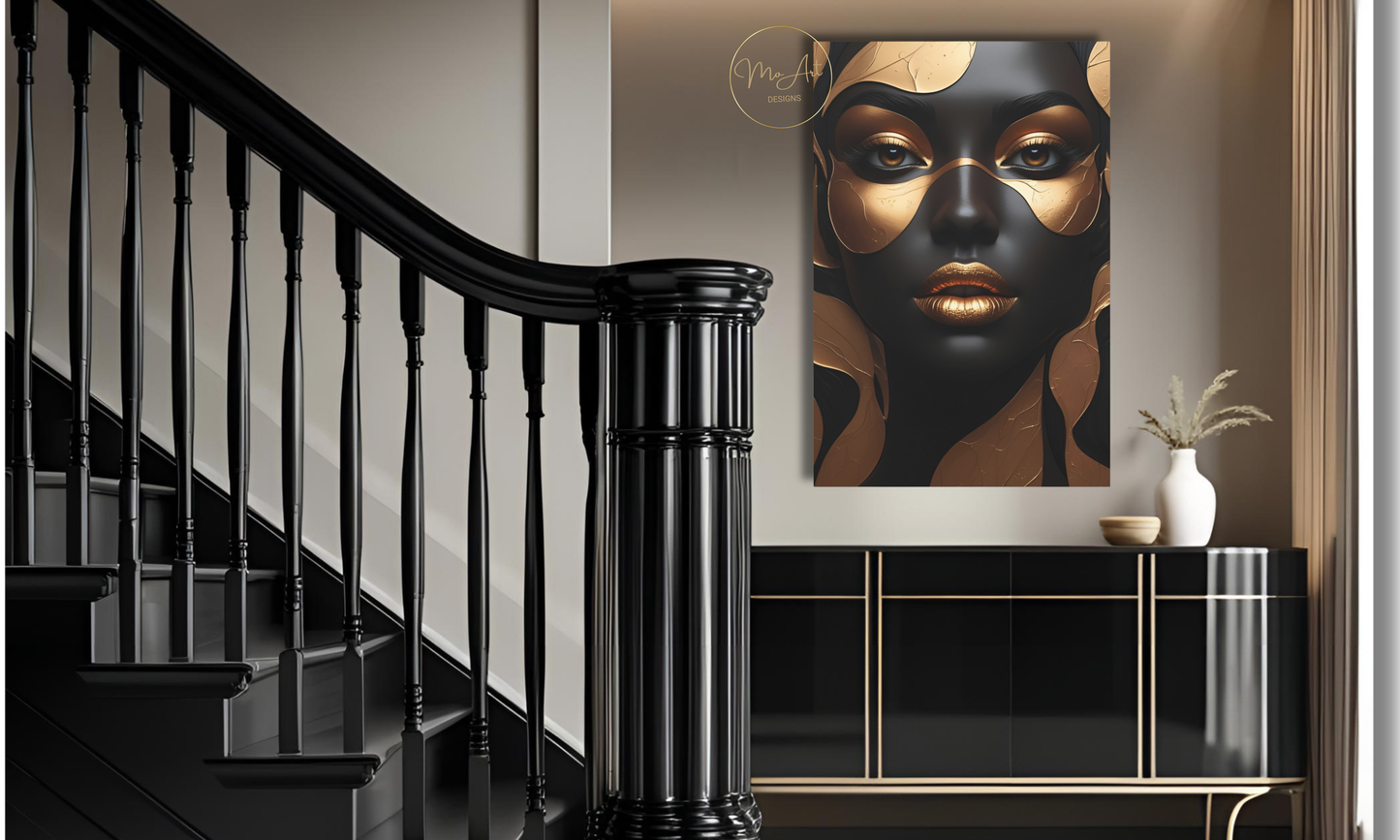 Abstract Woman in Black and Gold  (Digital Download)