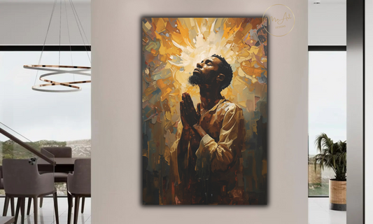 Divine Light of Prayer Canvas Wall Art