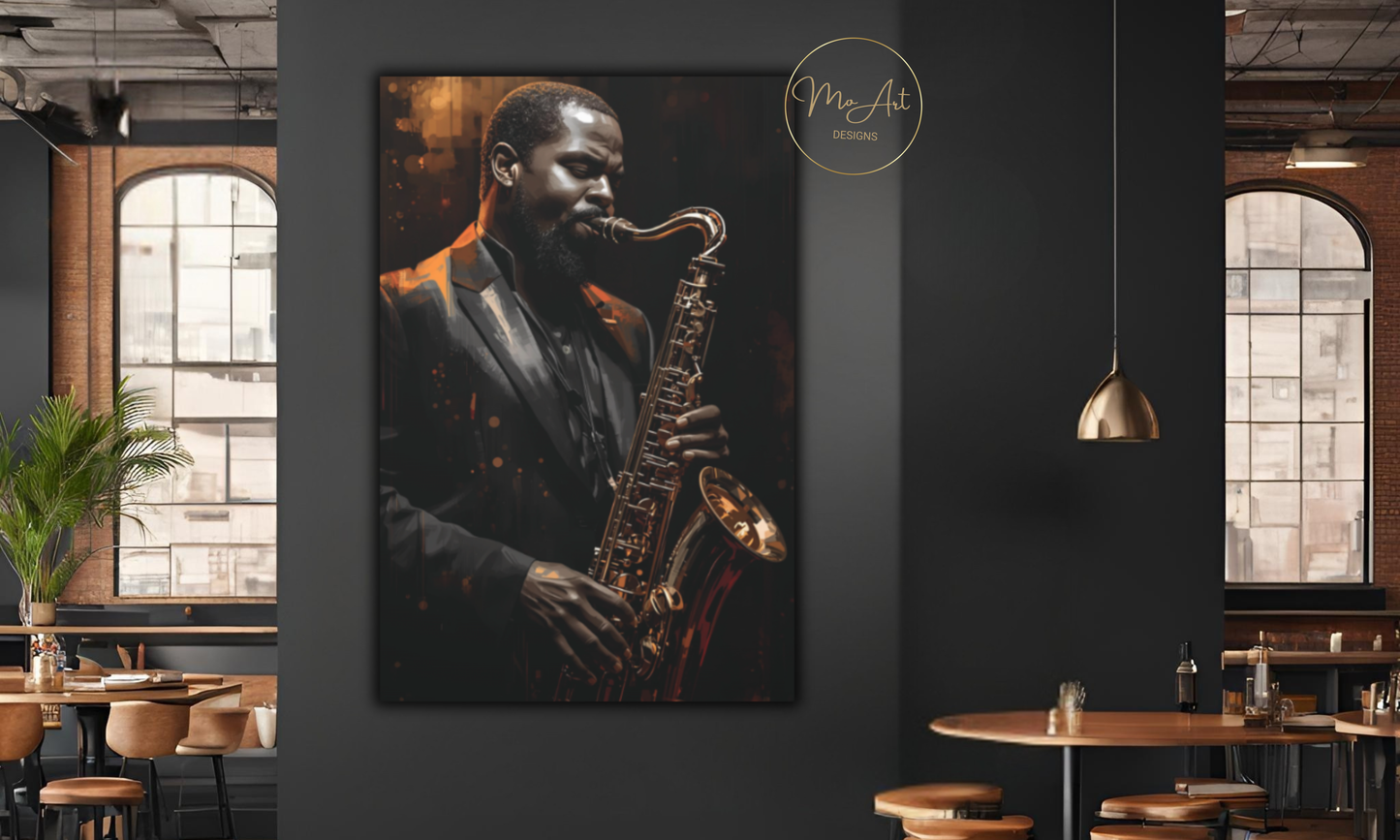 Echoes of Midnight Jazz - Canvas Wall Art