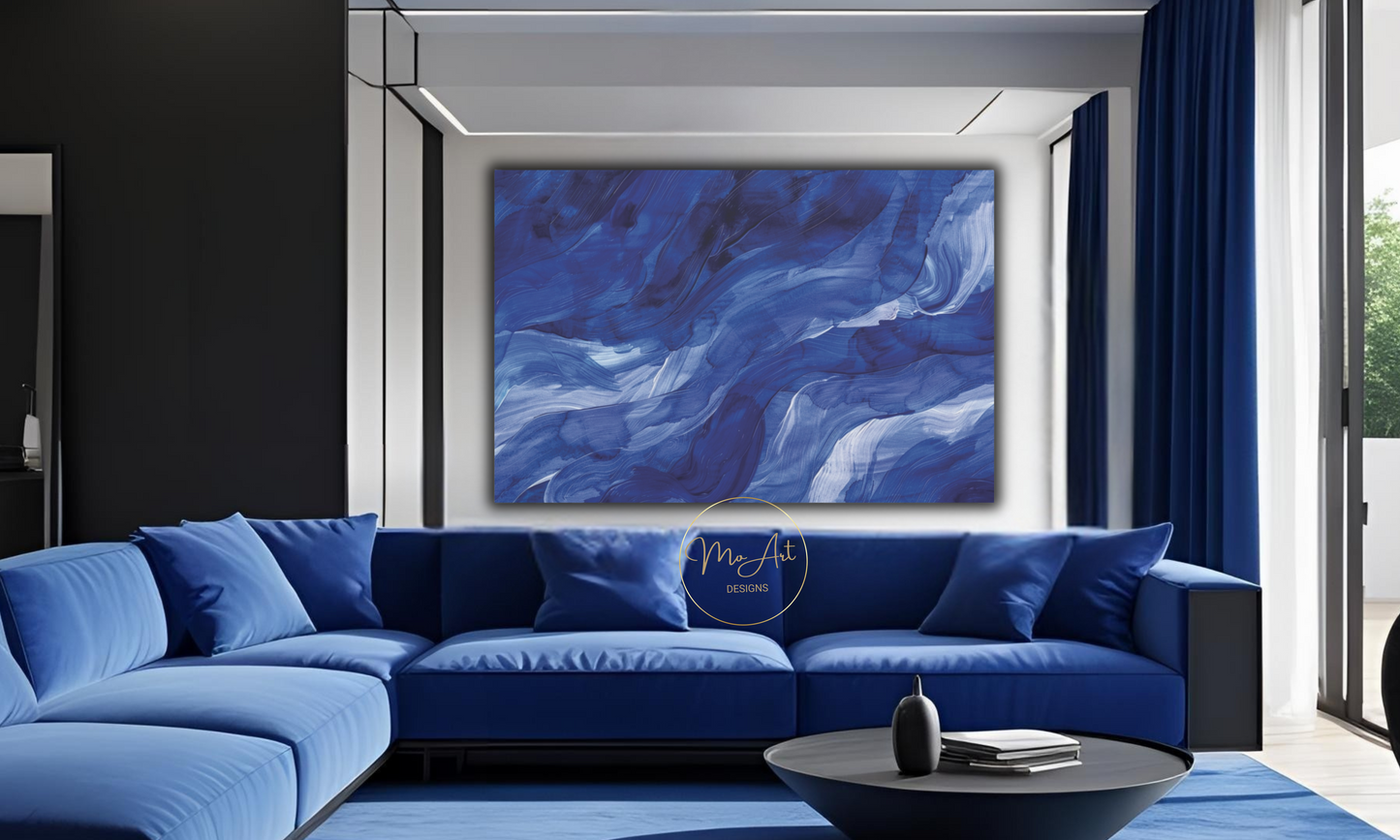 Currents of Blue Serenity – Abstract Canvas Art
