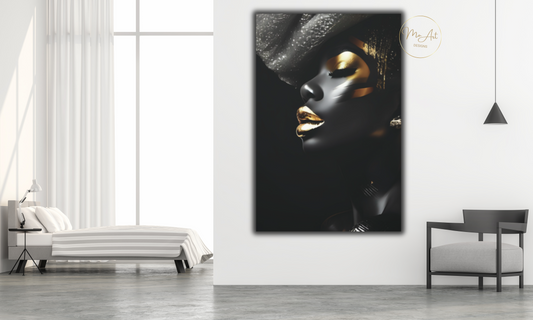 Elegant Black Queen - Luxury Canvas Wall Art