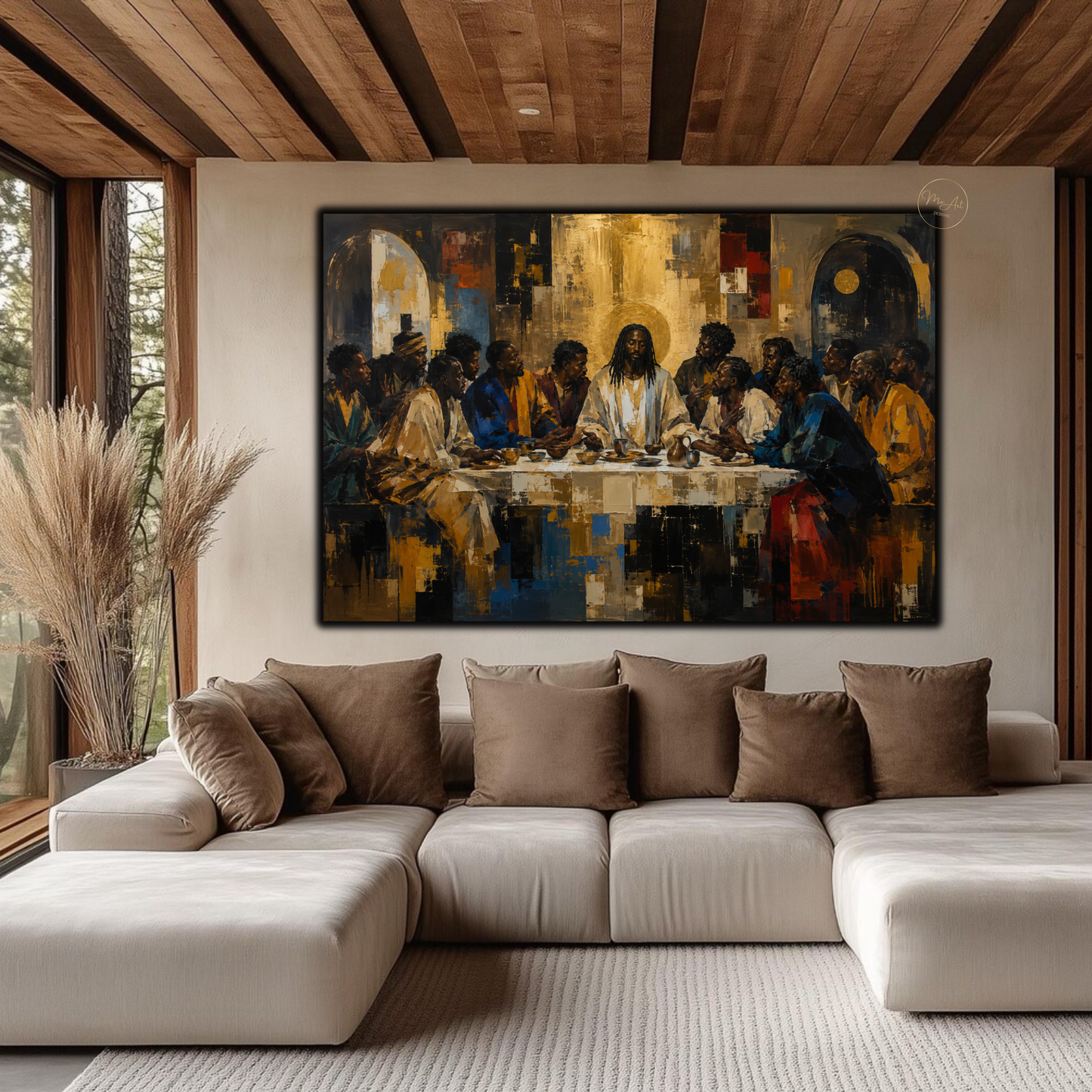 Black Jesus Wall Art - The Last Supper | Abstract Canvas Print