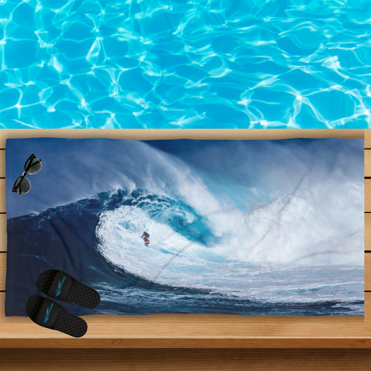 Surfing the Big Wave Beach Towel
