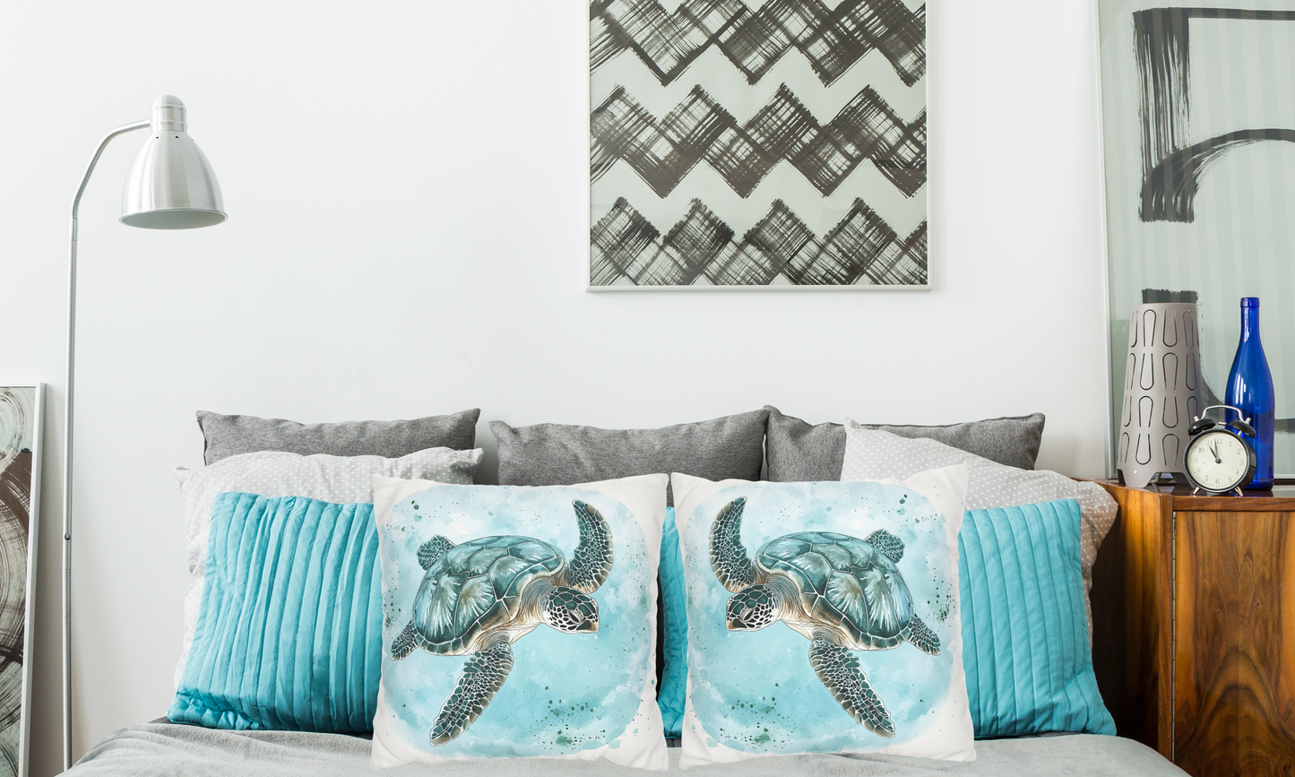 Sea Turtle Faux Suede Pillowcase