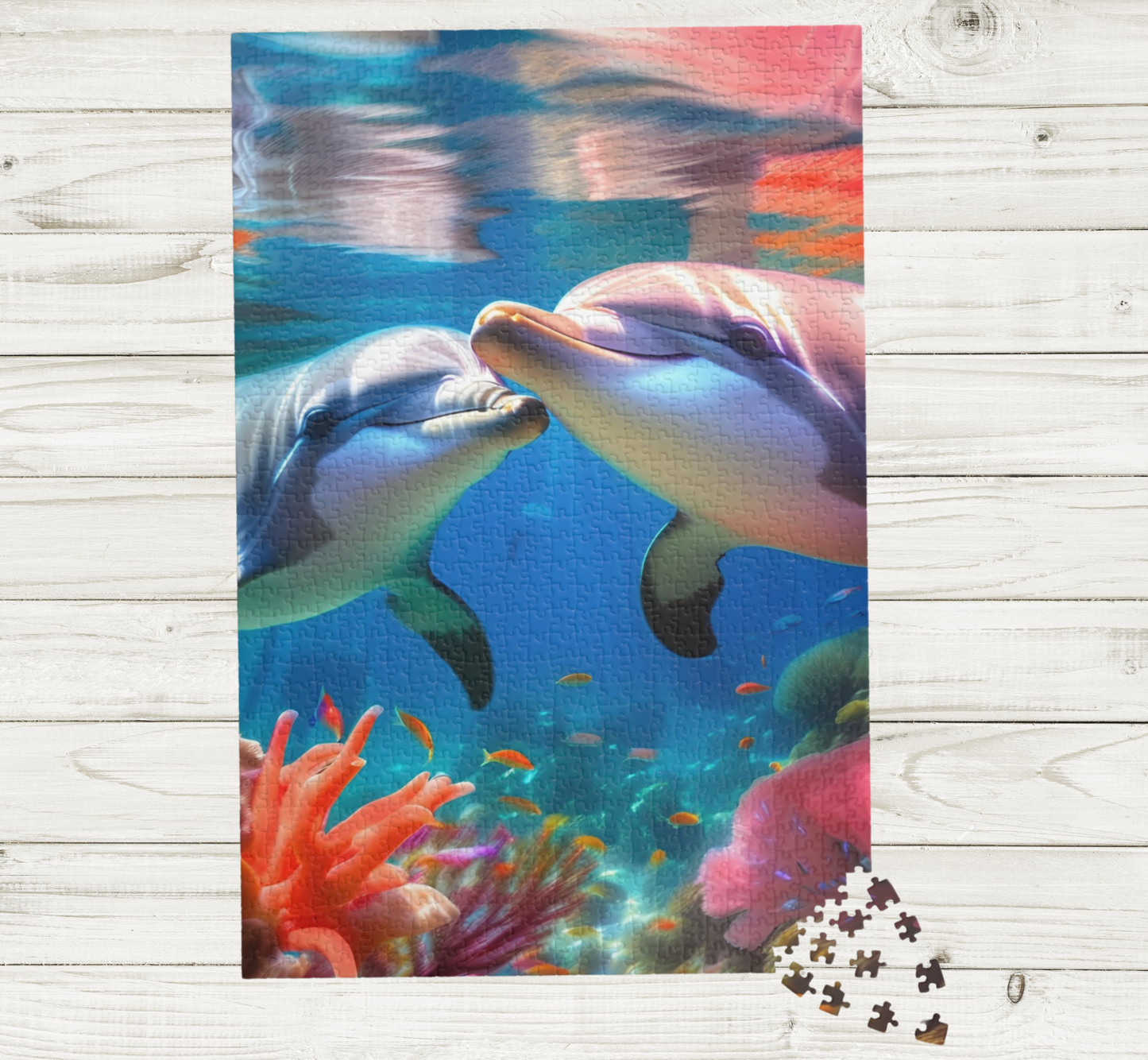 Playful Whispers: The Joy of Dolphin Love Jigsaw Puzzle